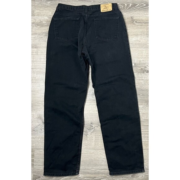 Eddie Bauer Jeans Relaxed Fit Straight Leg Black Denim 100% Cotton 35x34 Classic - Picture 2 of 4